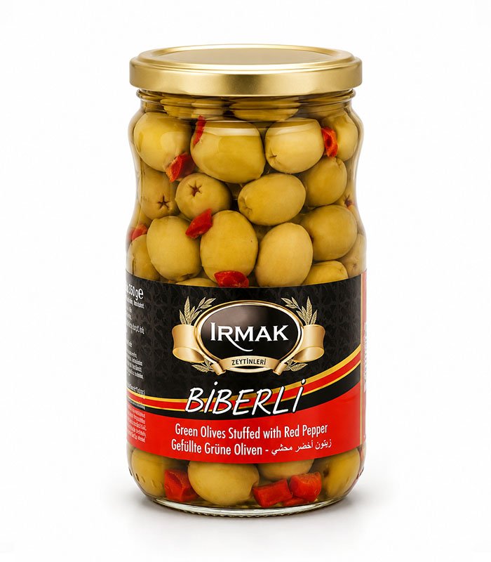 irmak-zeytin-gemlik-biberli-yesil-zeytin-cam-380-gr